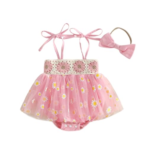 Madjtlqy Newborn Baby Girl Clothes Sleeveless Floral Romper Dress Jumpsuit Summer Infant Outfits 0 3 6 9 12 18 Months