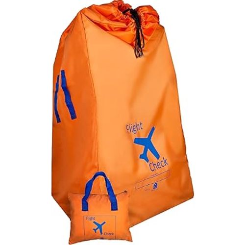 Alnoor USA Gate Check Bag for Single & Double Stroller Travel Bag for Air Plane | Extra Large & Ultra Durable - Includes Padded Shoulder Straps for Comfort & Durability With Pouch – Bonus E-Book