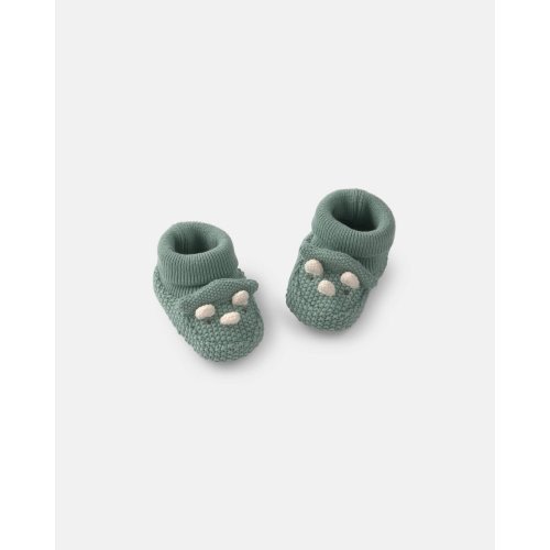 Baby Boy Dinosaur Baby Booties - Green