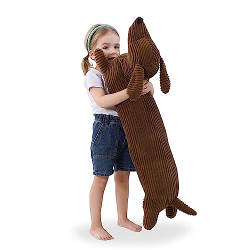 36 Inch Dachshund Dog Stuffed Animal Plush, Long Weiner Dog Body Pillow, Cute Funny Large Dachshund Toys Plushies Decor Ideal Gift for Kids