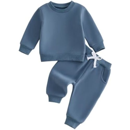Mubineo Baby Boy Girl Clothes Fleece Sweatsuit Toddler Sweatshirt Sweatpant