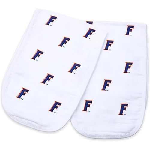 Three Little Anchors University of Florida Burp Cloths – 2 Pack Muslin Cotton Baby Burp Cloth Set – Officially Licensed UF Gators Baby Gear –Ideal for Little Gators