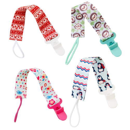 XIRQI 4 Pcs Pacifier Clip,Universal Compatibility,Trendy Design Easy Storage,Set3