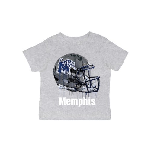 Memphis Tigers Vive La Fete Infant Dripping Football Helmet T-Shirt - Gray