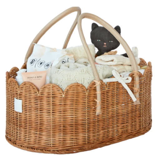 Baby Diaper Caddy Organizer "POPPY" Handmade & Natural by BEBE BASK® – BEBE BASK