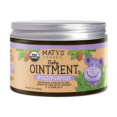 Maty's Organic Multipurpose Baby Ointment - Petroleum-Free Diaper Cream with Coconut & Jojoba Oils - 10 oz