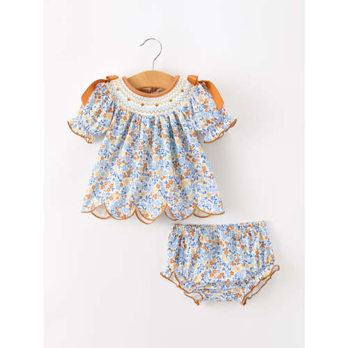 Fall Floral Smocked Girls Bloomer Set – Rylee Faith Designs