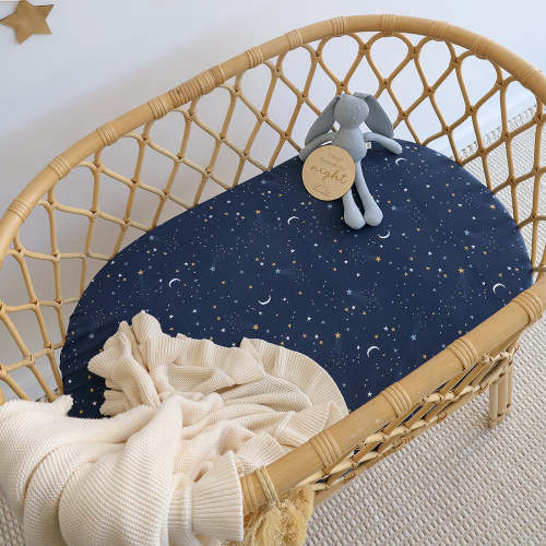 Starry Night Organic Bassinet Sheet / Change Pad Cover