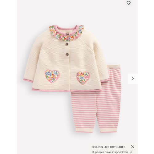 Pretty Knitted Play Set-Ecru Marl Hearts | Boden UK