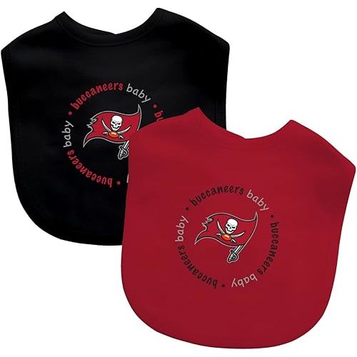 Baby Fanatic Officially Licensed Unisex Baby Bibs 2 Pack - NFL Tampa Bay Buccaneers Baby Apparel Set