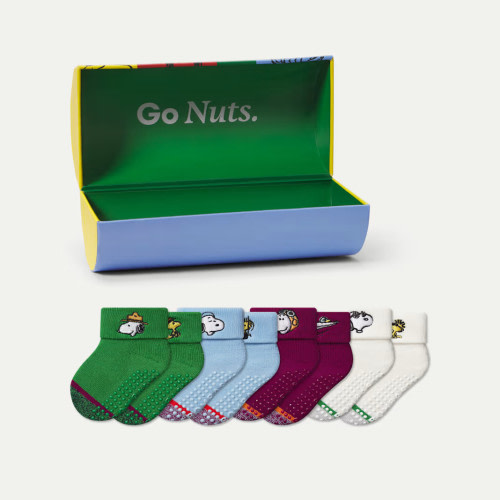 Bombas Peanuts x Bombas: Baby Gripper Calf Sock 4-Pack Gift Box