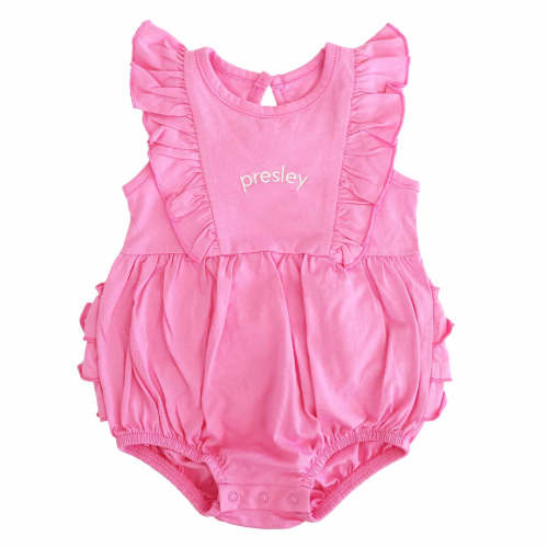 Personalized Sleeveless Ruffle Bubble Romper