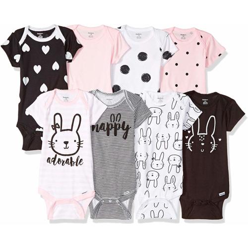 Baby Girls' 8-Pack Short-Sleeve Onesies Bodysuit