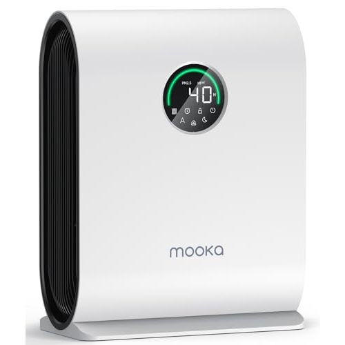 Air Purifiers for Home Large Room Up to 2500 ft² with PM 2.5 Display Air Quality Sensors, MOOKA H13 HEPA Air Purifier With Auto Mode for Pets Dust Odor Smoke, Timer, 15dB Sleep Mode for Bedroom, KJ217