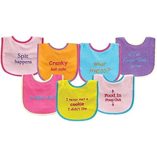 Luvable Friends Baby Cotton Terry Drooler Bibs with PEVA Back, Transportation, One Size