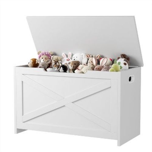 Wooden Storage Chest, Storage Bench with Safety Hinges, Easy Assembly, Toy Chest and Trunk for Entryway, Living Room, Bedroom