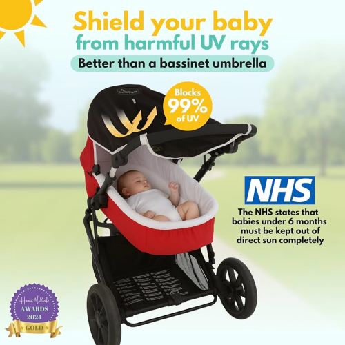 Amazon.com: SnoozeShade Original – Sunshade & Blackout Cover for Stroller Bassinets & Doona, Universal Fit, Blocks 99% of UV (UPF 50+), Breathable Baby Sun Cover, Compatible with Doona, Limited Edition Gray Trim : Baby