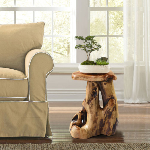 Foundry Select Gerrity Solid Wood Tree Stump End Table & Reviews | Wayfair