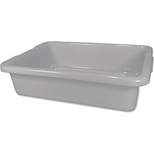 Rubbermaid Commercial Products Standard Bus/Utility Box, 4.6-Gallon, Gray, Plastic, Heavy Duty Restaurant Wash Basin/Dish Washing Tub for Kitchen Organization/Storage