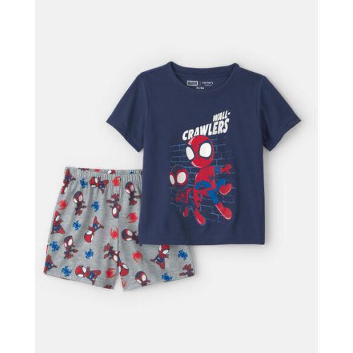Toddler Boy 2-Piece ©Marvel Spider-Man Short-Sleeve Pajama Set - Blue/Grey | Carter's