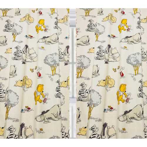 Winnie the Pooh Nursery Curtains: Handmade Panels with Tiebacks, 2 panels, each 42” wide