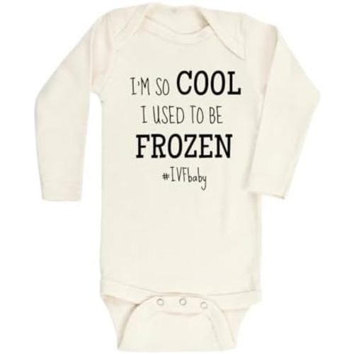 I Used To Be Frozen IVF Cute Baby Bodysuit, Kids & Toddler T-Shirt - Funny Outfit for Girls Boys Baby Shower Foodie Tee