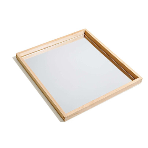 Maison Rue Mirror Wooden Play Tray for Symmetry, Reflection & Block Play
