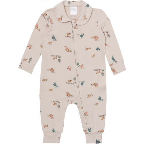 Modern Moments by Gerber Baby Boy Tow-Way Zip Viscose Peter Pan Collar Coverall, Sizes Newborn - 24 Months