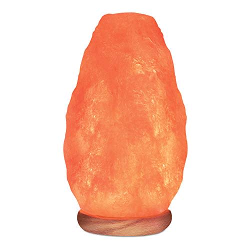 Elvissmart Natural Himalayan Pink Salt Lamp, Crystal Salt Lamp Night Light with Real Wood Base, (ELT Certified) Dimmer Switch – Perfect Holiday Gift | 7-11 LBS