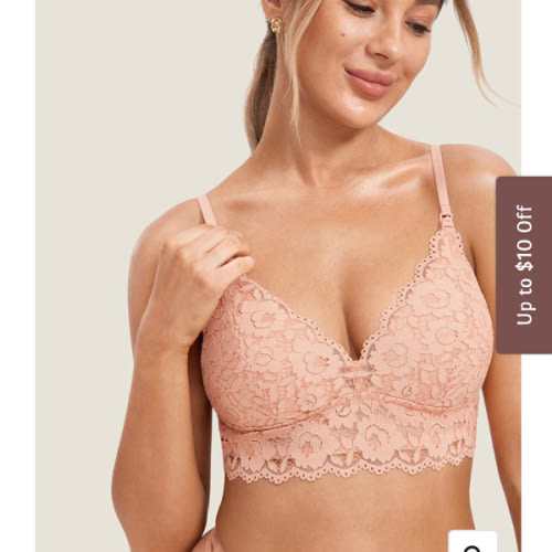 More Coverage Lace Plunge Nursing Bralette