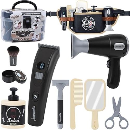 Kids Hair Stylist Play Set - Kids Shaving Kit for Boys - Toy Barber Shop Playset - Pretend Play Toy Gift for Boys Toddlers Age 3+ Years Old