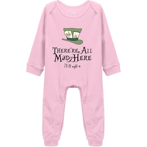 The Mad Hatters Newborn One-Piece Baby Bodysuits New Born Baby Gift Short Sleeve White 0-24 Months