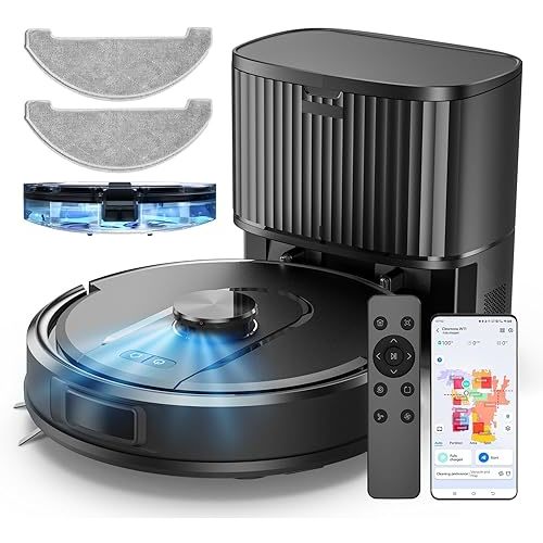W11 Robot Vacuum and Mop with Self-Emptying, 60-Day Capacity,LiDAR Navigation, Home Mapping, 3000Pa Suction,No-Go Zones, Robotic Vacuum Cleaner for Pet Hair, Hard Floors, Carpets