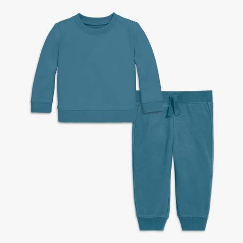 Baby sweatshirt & jogger set - Slate blue / 3-6