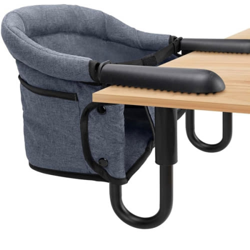 Hook On High Chair - Portable & Foldable for Babies 6-36 Months, Family & Travel Use with Carry Bag (Grey)