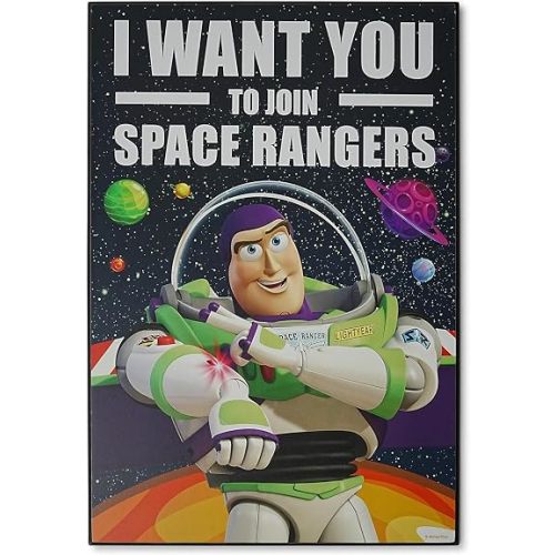 Silver Buffalo Disney Toy Story Buzz Lightyear 13 x 19 Inch Hanging Wood Wall Art