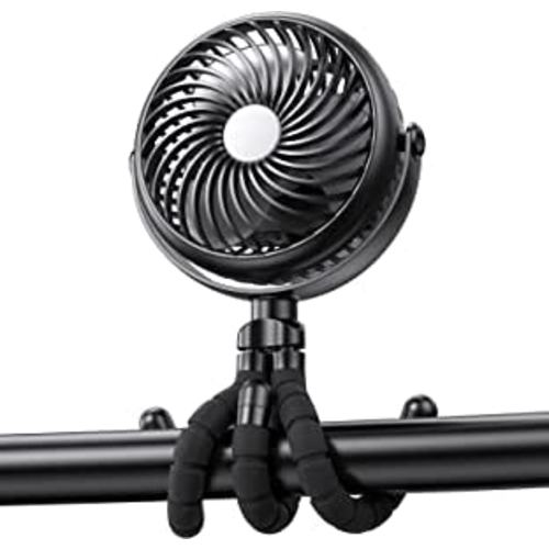 Amazon.com: GRANDFAST Car Seat Fan - 5000mAh Battery Operated Baby Stroller Fan with Flexible Tripod - 360 Degree Rotatable Portable Clip on Fan for Tent Crib Golf Cart Bike Treadmill (Black) : Baby