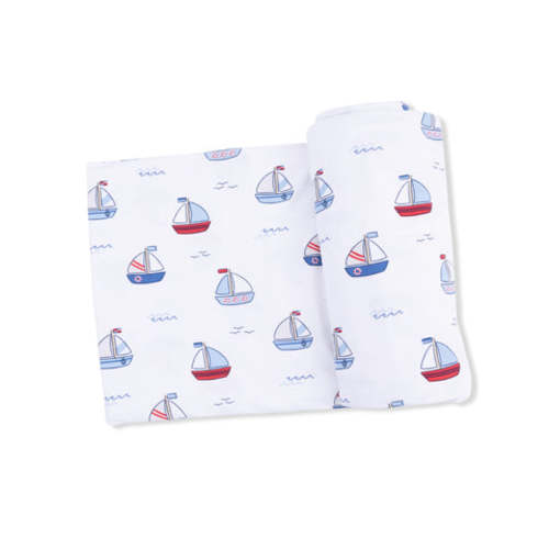 Bubbly Sailboats Blue - Swaddle Blanket
