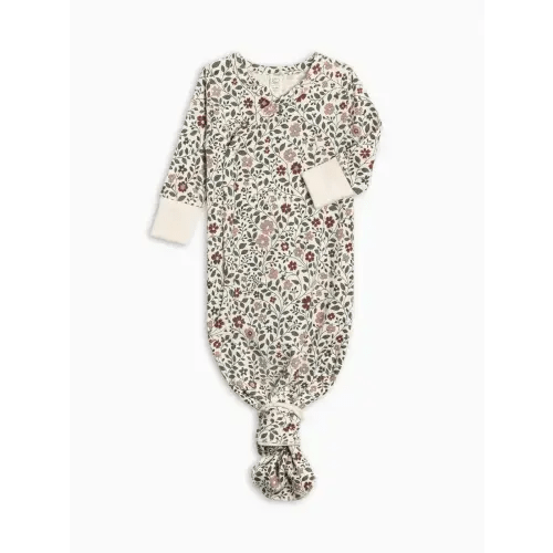 Indy Kimono Gown Daphne Floral / Cranberry + Agave