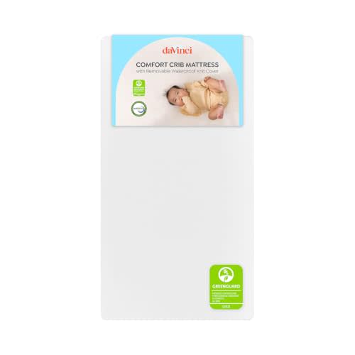 Davinci Comfort Crib Mattress, Firm Support, Lightweight, Removable Cover, Greenguard Gold Certified, CertiPUR-US® Certified