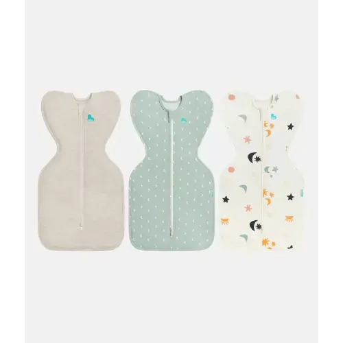 Swaddle Up™ Starter Bundle | 1.0 TOG | Cotton Cream | White Rainbow | Bamboo Cream