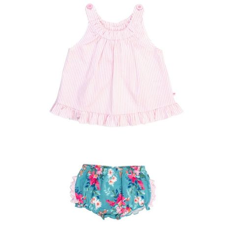 RuffleButts Baby/Toddler Knit Swing Top and Bloomer Set