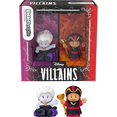 Little People Collector Disney Villains Jafar & Ursula Special Edition Set for Fans, 2 Character Figures in a Display Package