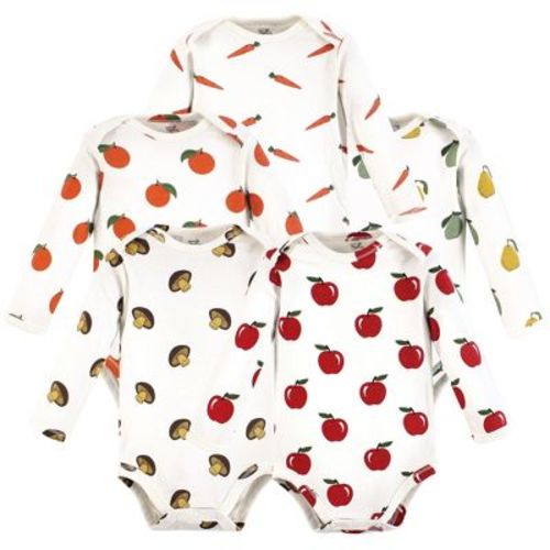 Touched by Nature Organic Cotton Long-Sleeve Bodysuits, Fruits And Veggies, 3-6 Months