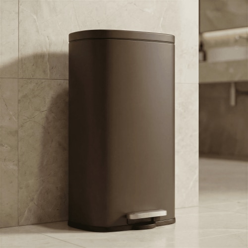 TLSUNNY 8 Gallon Step-on Trash Can, Stainless Steel Kitchen Bin with Quiet Close Lid & Pedal