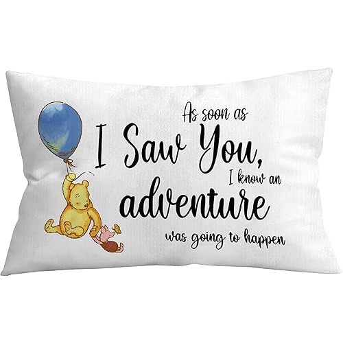 12x20 in Children Room Decorative Pillowcase As soon as I Saw You, I know an adventure was going to happen Pillow Cover Birthday Gifts for Children Room Decor (12x20 in, White-6)