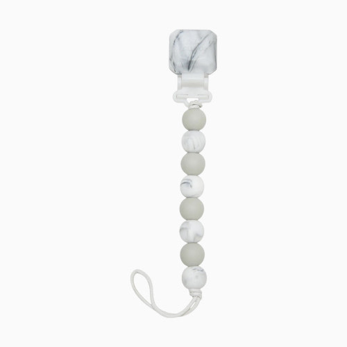 Lolli Gem Silicone Pacifier Clip - Marble Grey
