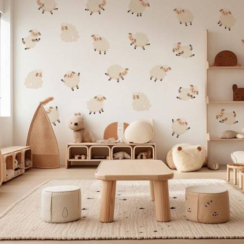 Sheep Wall Decals: Playful Farm Animal Stickers, Kids Nursery Decor