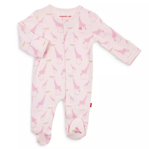 Girls' Cotton Giraffe Footie - Baby