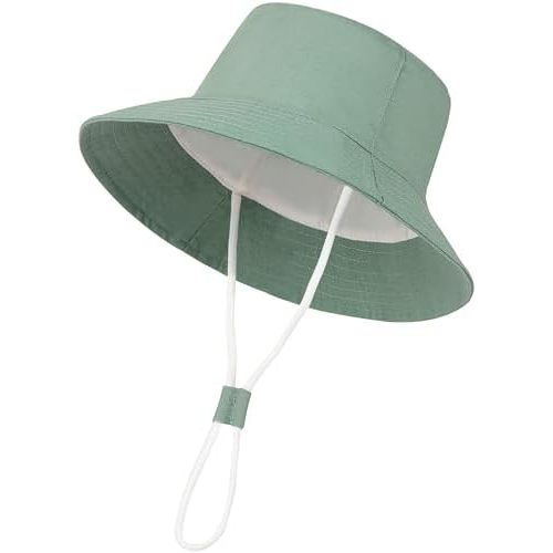 Baby Boy Sun Hat Toddler Summer Bucket Beach Hats for Girls Sun Protection UPF 50+ Cotton Linen